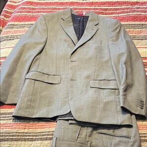 Alfani Light Gray Wool Men's Suit - Medium